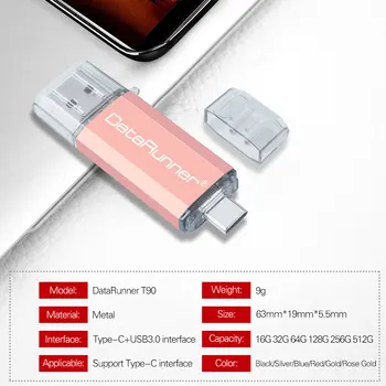 DataRunner Tip C ključek USB OTG Pero Disk 512GB 128GB 256GB 64GB 32GB Zunanje Skladiščenje Pendrive Usb 3.0 Pomnilniški ključ