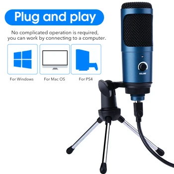 USB Snemanje Kondenzatorski Mikrofon Profesionalni Studijski Mikrofon Karaoke microfono Za Youtobe tik tok PC Računalnik, Prenosnik, Mikrofon