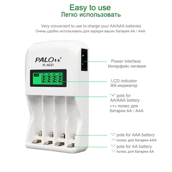 PALO LCD-Zaslon Smart Inteligentni Polnilec Za Baterije AA 1,2 V AA/AAA NiCd, NiMh Polnilne Baterije na Debelo