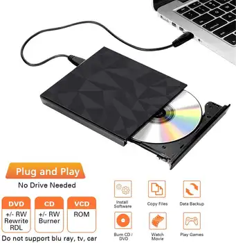 USB 3.0 &Tip C DVD, CD-Jev Gonilnik Pogon-brez Visokih hitrosti Branje in pisanje Diktafon, Zunanji DVD-RW Igralec, Pisatelj Bralca
