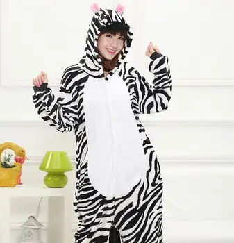 Pozimi Odraslih Cartoon Živali Halloween Zebra Pižamo Kigu Onesie Družini Stranka Cosplay Kawaii Homewear Sleepwear Plus Velikost Kig