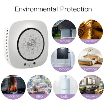 WiFi Smart CO Plin Senzor Ogljikovega Monoksida Uhajanje Požarne Varnosti Detektor Smart Življenje Tuya App Nadzor Home Security System