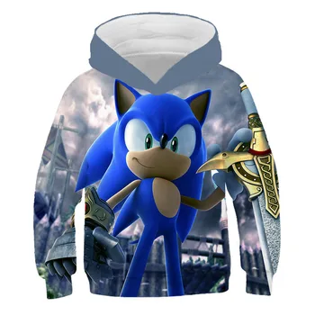 Sonic Hedgehog fantje dekleta Sweatshirts Toplo Jesen Zima vroče prodaje Plašč, Jopica z Dolgimi Rokavi Obleko Trenirko otroci oblačila