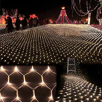 1.5X1.5m LED Neto Niz Luči, Božični Dekor Vila Lučka garland Prostem Dom Za Poroko Očesa Zavese Vrtne Luči 8 Načini
