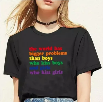 Na Svetu Je Večji Problem 2020 Majica Moški Ženske Plus Velikost Mavrica Črke Natisni Bombaž Tees Kratek Rokav Hipster Rekel Tshirt