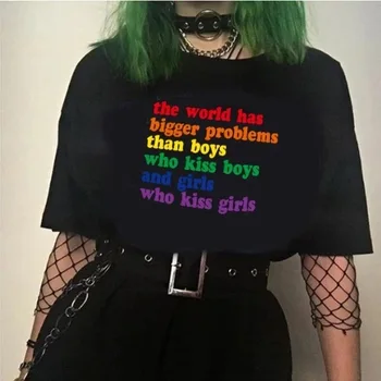 Na Svetu Je Večji Problem 2020 Majica Moški Ženske Plus Velikost Mavrica Črke Natisni Bombaž Tees Kratek Rokav Hipster Rekel Tshirt