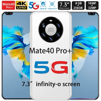 7.3 Palčni Mate40Pro+ 5G Pametni 8+512GB 6800mAh Dual SIM Android 10 celozaslonskem Deca Jedro Obraz Prst ID Mobilni Telefon Mobilni