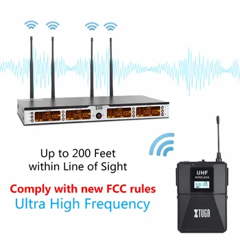 XTUGA SKM4000PLUS Strokovno 4*100 Kanali, UHF brezžični Bodypack mikrofon sistema, lahko Izberete Frekvenco, do 260Ft