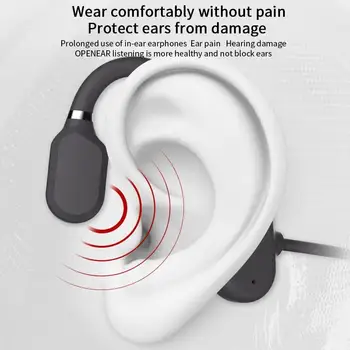 Kostno Prevodnost Slušalke Bluetooth Brezžične Nepremočljiva Udobno Nositi Odprto Uho Kavelj Lahka Teža, Ne V uho Športne Slušalke