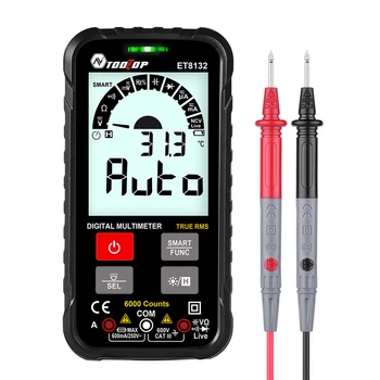 Tester Merilnik Kapacitivnosti Meter TOOLTOP ET8132 Digitalni Multimeter Ročni Voltmeter Ampermeter Ohm Current Tester