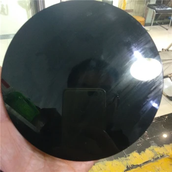 DHX SW 15 cm naravni črni obsidian ploščo fengshui scrying ogledalo črni obsidian kamen krog disk zdravljenje kristalno gem kamen