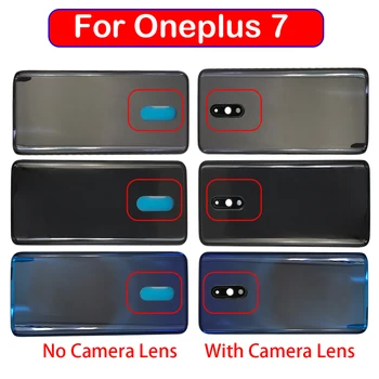 Novo Za OnePlus 7 Zadnji Pokrovček Baterije Vrata, Zadnje Steklo Za Oneplus 7 Pro Pokrovčka Baterije 1+7 Pro Ohišje Ohišje Objektiv Fotoaparata z