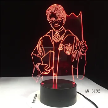 Nova 3D Led Lučka Risanka Moških Akril 7 Barvo Noč Svetlobe Z AA Baterije luminaria USB Lučka Za otroke Halloween Igrače