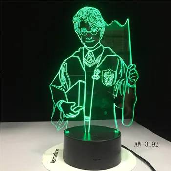 Nova 3D Led Lučka Risanka Moških Akril 7 Barvo Noč Svetlobe Z AA Baterije luminaria USB Lučka Za otroke Halloween Igrače