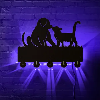 Mačka In Pes LED Steni Kljuke Vrat Oblačila Plašč, Klobuk Obešalnik Kuhinja, Kopalnica, Brisačo Kljuke Močno Lepljiv Kljuke Do Živali Stene Tirnice
