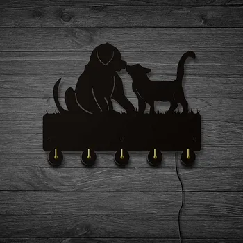 Mačka In Pes LED Steni Kljuke Vrat Oblačila Plašč, Klobuk Obešalnik Kuhinja, Kopalnica, Brisačo Kljuke Močno Lepljiv Kljuke Do Živali Stene Tirnice