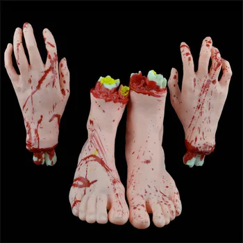 Ena Paru (levi + eno desno) iz Lateksa Krvavi Zombi Strašno Roke in Noge za Halloween Kostume