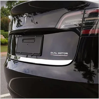 Dvojno Motornih Nalepke 3D ABS Avto Zadaj Prtljažnik Emblem Nalepke Značko Za Tesla Model 3 18-20