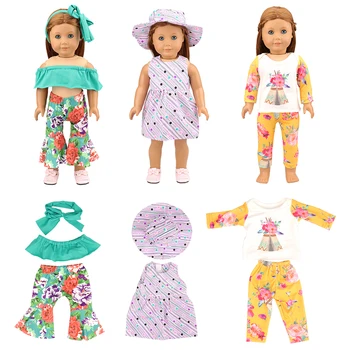 Vroče prodajo Poceni Ročno izdelane 6 Predmetov/Set Pribor 32 CM Naša generacija punčko oblačila, Obleko Za 18 Inch American Dekle Lutka Jutranje