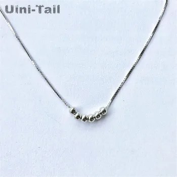 Uini-Rep nove vroče 925 sterling srebro preprosto majhno žogo prenos kroglice ogrlica korejski moda temperament nakit darilo GN578