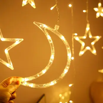 LED Luna Star LED Luči Niz EID Mubarak Ramadana Dekoracijo Ramadana Kareem Dekor Islamske Muslimanska Stranka Ramadana in Eid Al Adha