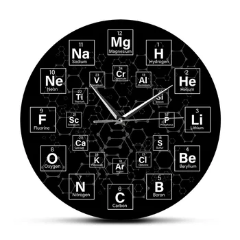 Kemični Element Sodobnega Oblikovanja Ura, Kemijske raziskave, Akril Visi Ura Šoli Učitelj in Študent Stenska Ura