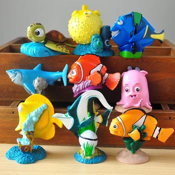 9pcs/5 cm veliko figuric Igrače Clownfish, Jadrovnica Lutka PVC Garažna Komplet Igrač Otroci Brinquedos