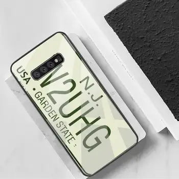 Amerika Trgatev stare registrske tablice telefon Primeru zajema Lupini Kaljeno Steklo Za Samsung S20 Plus S7 S8 S9 S10 Plus Opomba 8 9 10 Plus