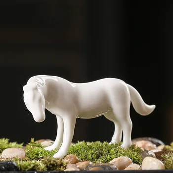 Elegantno Darila Pure White Horse Porcelana Čaj Pet Okraski, Home Decor Srčkan Živali, Figur Obrti Bonsaj Pravljice Vrt Keramični