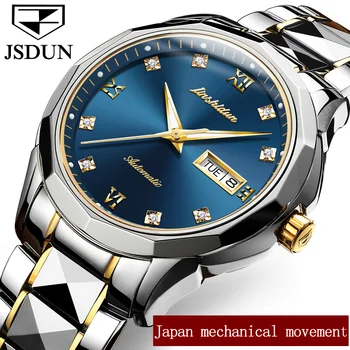 JSDUN Moških Samodejno Mehanska ura z Volfram jekla Vodotesen Svetlobni Japonska Gibanje Luksuzni Poslovni reloj hombre 8813