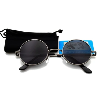 2020 Novo blagovno Znamko Oblikovalec Klasična Okrogla sončna Očala Moški Ženske Polarizirana Kovinski Majhen Okvir Retro sončna Očala UV400 Black objektiv Odtenek