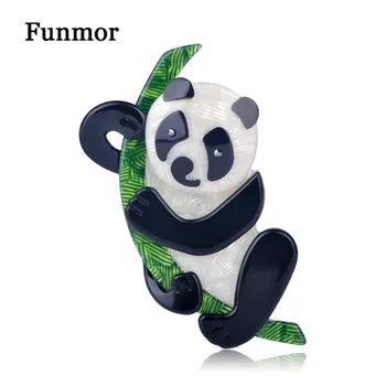 Funmor Srčkan Akril Kitajska Panda Obliki Broške Ročno Izdelan Poročni Šopek Šal Pribor Broške Živali Broška Boutonniere