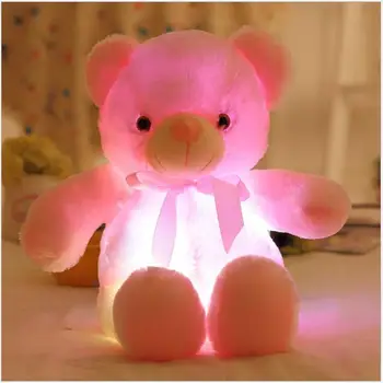 Ustvarjalne prižgejo LED medvedek Nagačene Živali Plišastih Igrač Pisane Žareče medvedek Plišastih Igrač Božično Darilo za Otroke