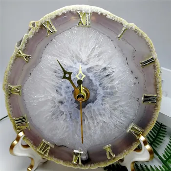 120-130 mm naravnih agate rezina strani kristalno obrti ura zdravljenje kristalno dekoracijo