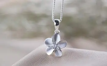 925 sterling silver fashion slive cvet sijoče kristalno ženske'pendant ogrlice nakit kratek polje verige trgovini ne zbledi