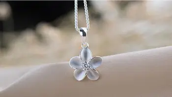 925 sterling silver fashion slive cvet sijoče kristalno ženske'pendant ogrlice nakit kratek polje verige trgovini ne zbledi