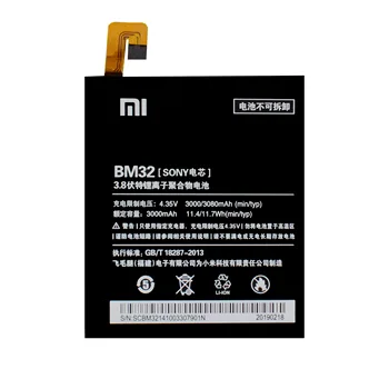 Prvotne Telefon XiaoMi BM32 Baterija Za Xiaomi Mi 4 M4 Mi4 16GB 64GB BM 32 Pravi Zmogljivosti 3000mAh Zamenjava Baterije akku