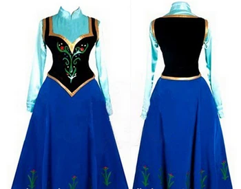 Snow Queen Princesa Anna Narejen Cosplay Kostum Za Odrasle Ženska S Plašč Kronanje Obleko Plus Velikost