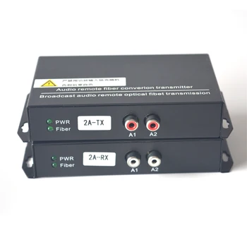 2-kanalni Audio svjetlovodni Media Converter Extender - Singlmode Vlaken do 20Km & Multimode 500m za Oddajanje Interkom Sistem