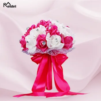 Meldel Poročne Poročni Šopek Družico Holding Cvet PE Rose Penine Nosorogovo Šopek za Nevesta poroke Poroka Dobave