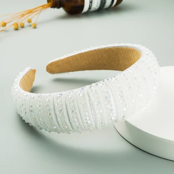 Eksplozije Design Baročno Polno Pisane Kristalne Glavo Razkošno Sead Beaded Hairband za Ženske Poročne svate Headpieces