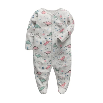 Dojenčki Romper Newborn Baby Fantje Dekleta Pragovi Pižamo 3M -12 M Mesecih Jumpsuit za Malčke Dolg Rokav Obleke