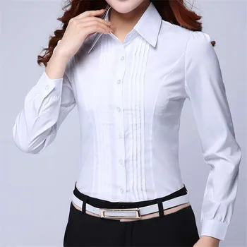 Korejski Ženske Majice Urad Dama Belo Srajco Ženske Majice z Dolgimi Rokavi Ženska Bluza Vrhovi Plus Velikost 5XL Blusas Mujer De Moda 2020