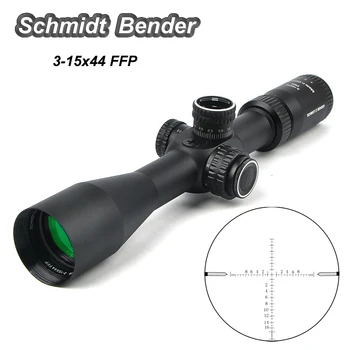 Schmidt Bender 3-15x44 FFP Novo Visoko Kakovost Taktično Lov Riflescope Steklo, Jedkano Reticle Anti-shock Področje Osvetljena