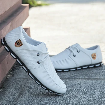Moške formalno čevlji Loafers usnjeni čevlji platno čevlji poletje moških priložnostne čevlji formalno čevlji dihanje mehko edini lahki 39
