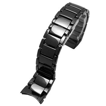 Keramični watchband za AR1400 1401 1410 1418 1421 1425 1426 1451 1452 za moške in ženske ročne ure band črno bel trak