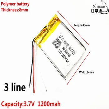 3 skladu Litrski energijo baterijo 3,7 V litijeve baterije zgodaj 803443 1200mAh smerniki GPS navigator splošno polimer baterij