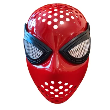 Nove Rdeče Črn Pajek Ples, Človek Faceshell Z Leče Za Spider Masko Cosplay Kul Kostum Spider Čelada