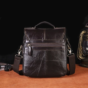 Kakovost pravo Usnje Moški Priložnostne Ramenski Messenger bag Potovanja Moda Cross-body Bag 8