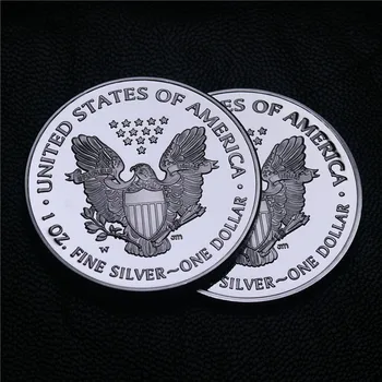 1987-2020 1 oz Ameriški Silver Eagle Kovanec Silvered Kip Svobode srebrnik Srebrna Bar Št Magnetni Izvod